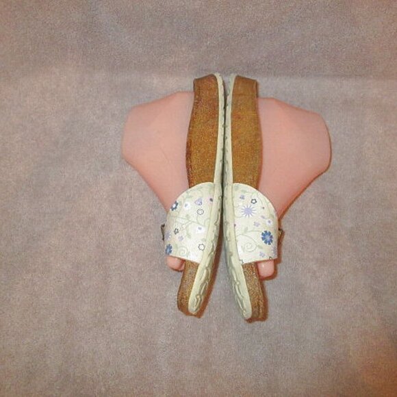 Birkenstock Papillio Madrid Sandals Size 9 Floral Leather Slip On Slide Comfort - Picture 9 of 14